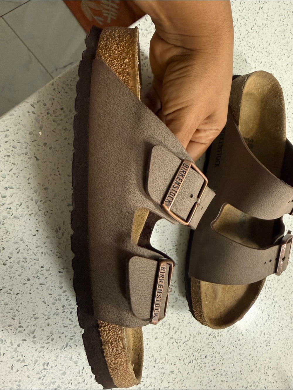 Birkenstock Brown Two-Strap EVA-Look Sandals